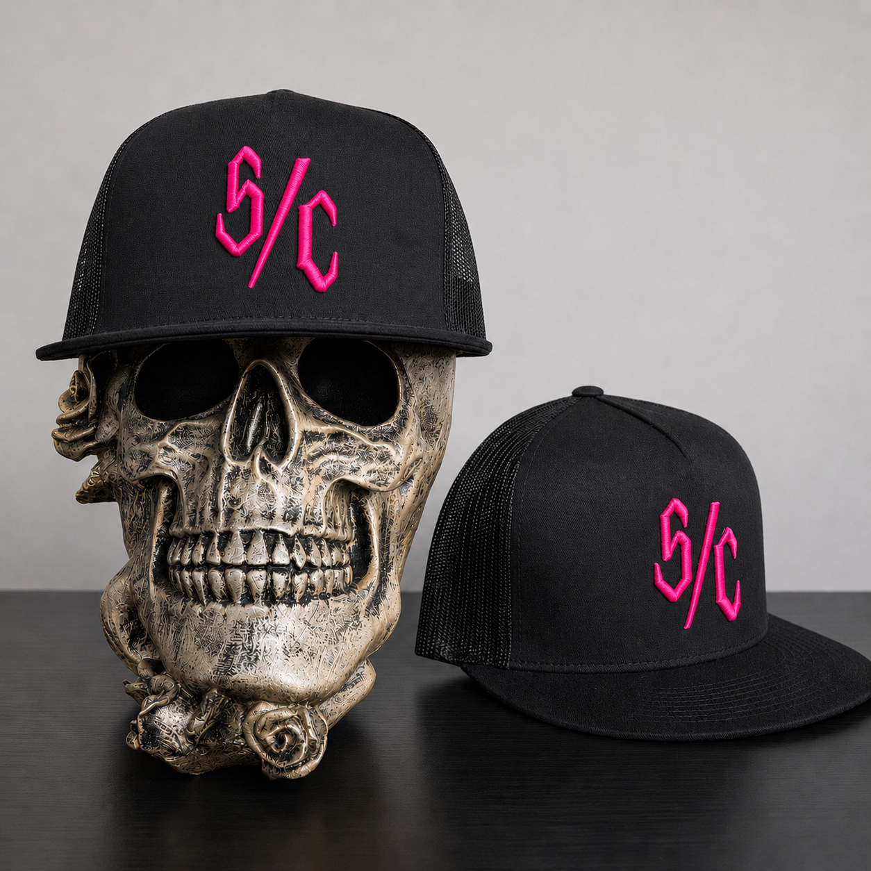 SC Snapback Hot Pink on Black