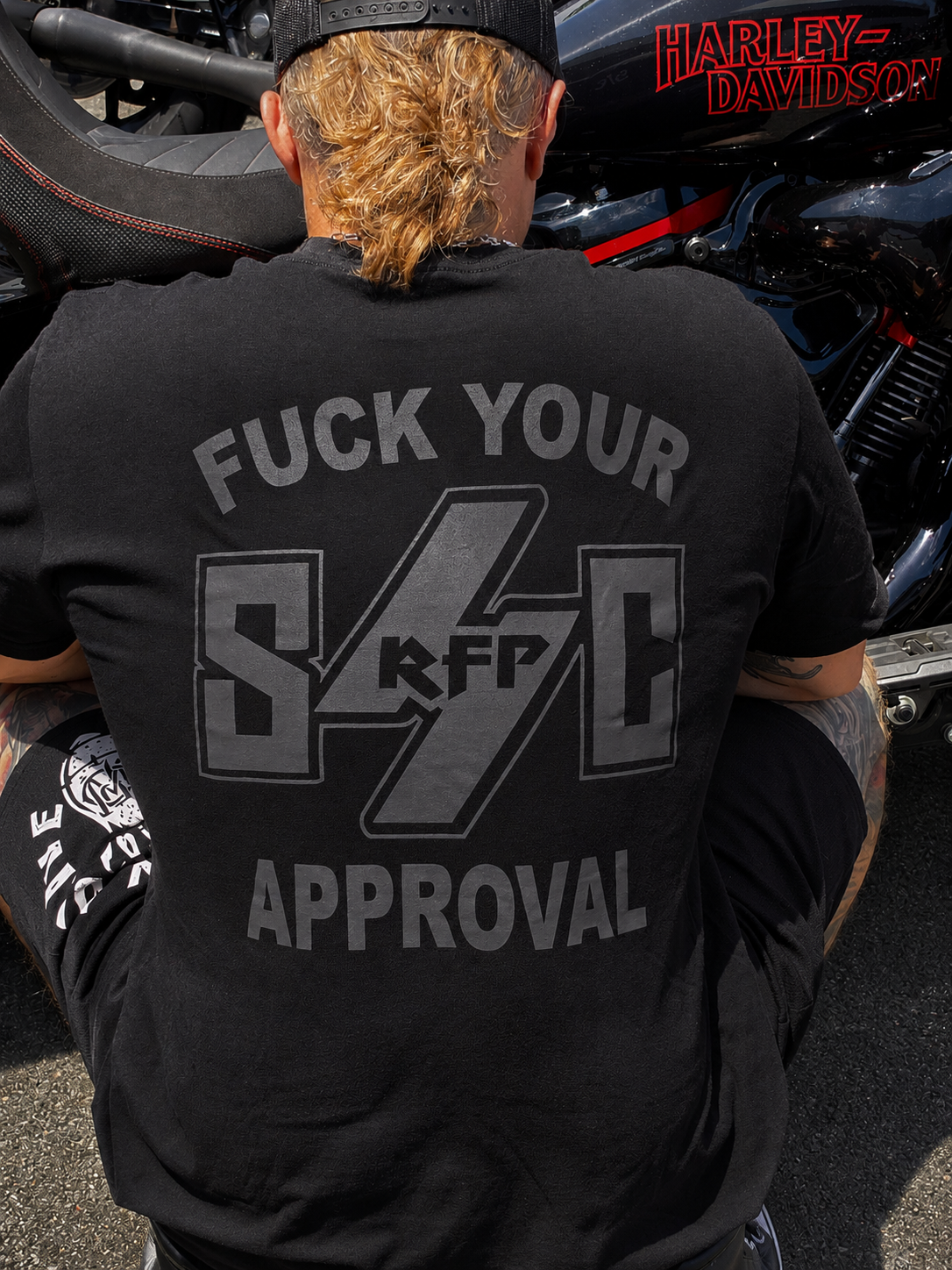 F Your Approval Charcoal on Black T
